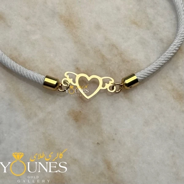 دستبند قلب و بال طلا لیزری